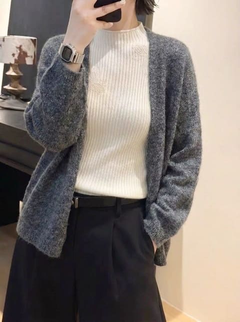 货号2626807 花纱羊绒羊毛拉毛开衫 第 4 张