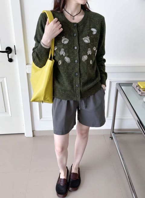 货号2626611 牦牛绒绣花V领开衫 第 7 张
