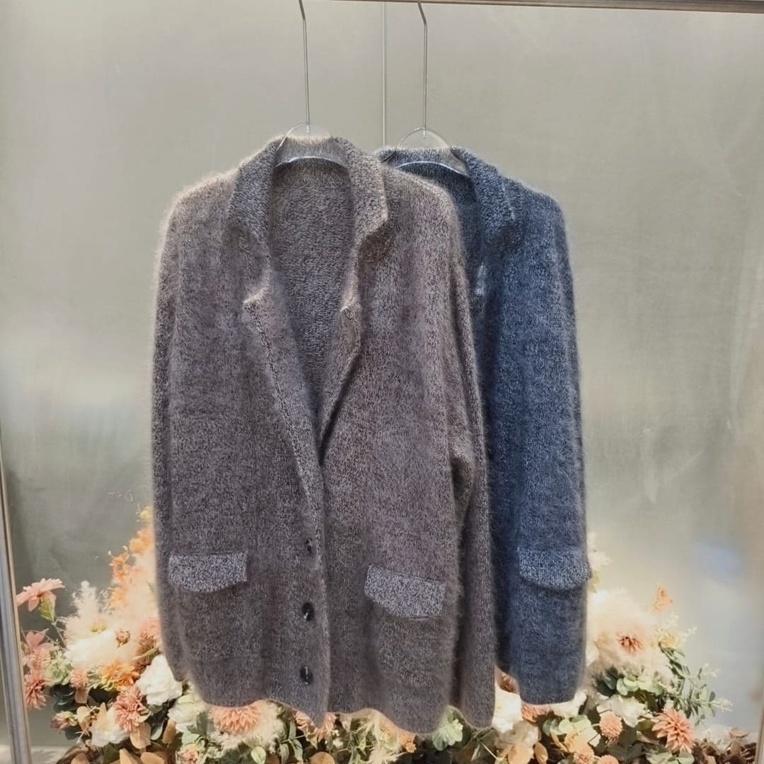 货号2626810 花纱羊绒拉毛西装开衫_嘉兴明臻禧服饰有限公司