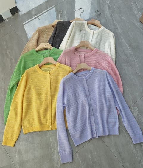 32605 羊驼绒圆领肌理开衫 M L XL 第 1 张
