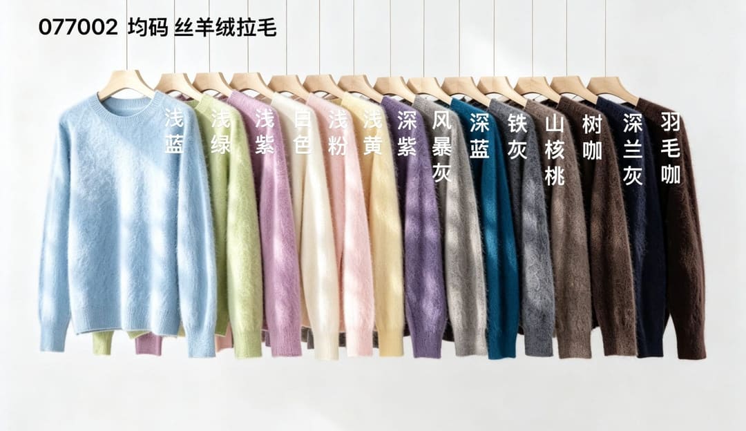 077002 28支丝羊绒拉毛圆领