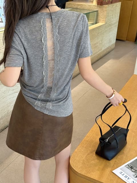 9673后背拼蕾丝圆领 第 9 张