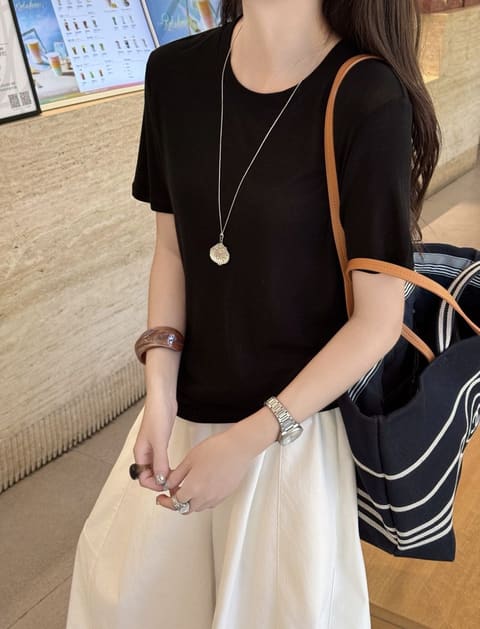 9673后背拼蕾丝圆领 第 2 张