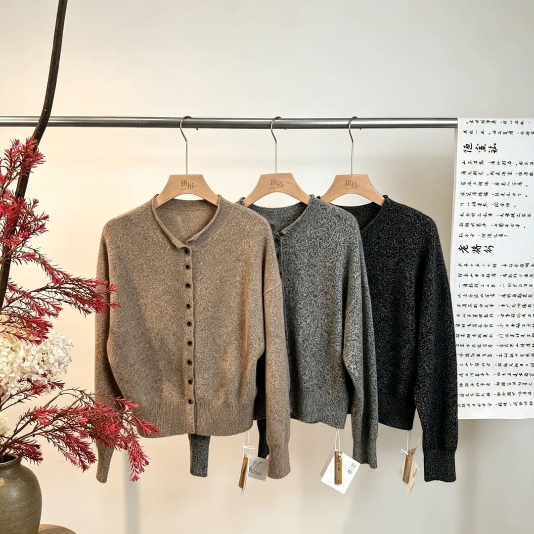 YG-6047 简约小圆领单排扣开衫
