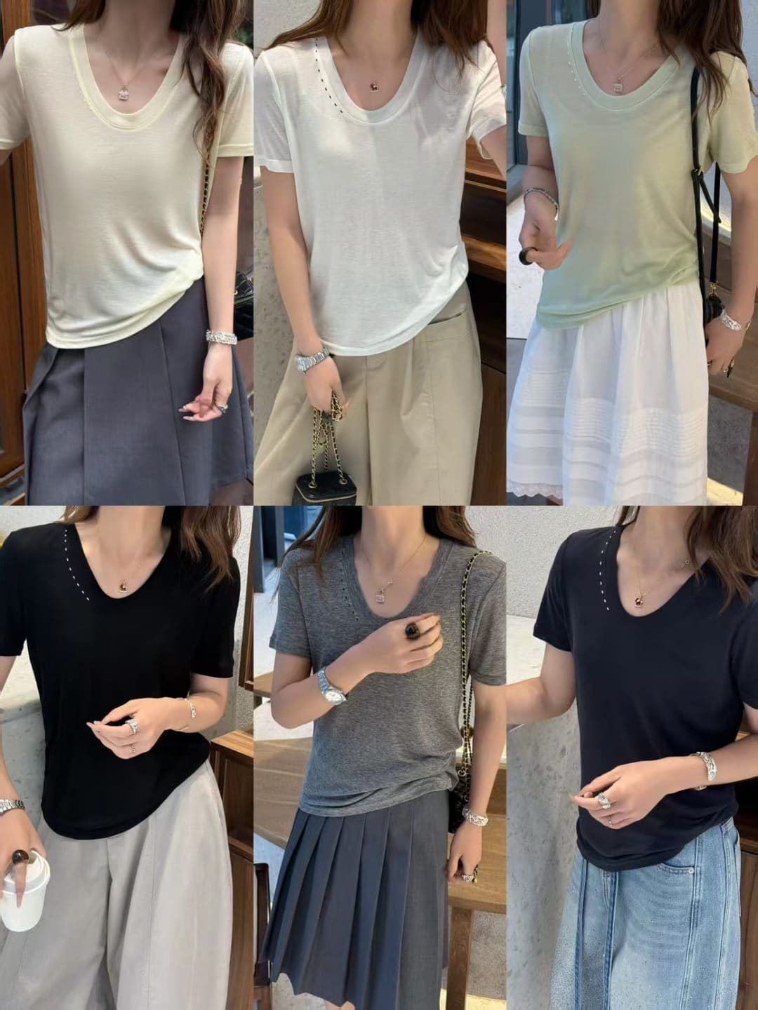 9399多点U型领短袖