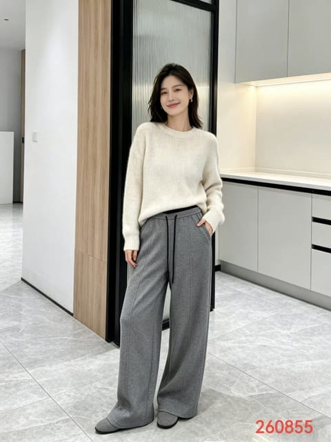 260855蚕丝羊毛阔腿女裤 第 6 张