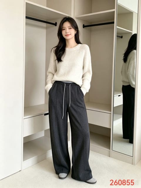 260855蚕丝羊毛阔腿女裤 第 11 张