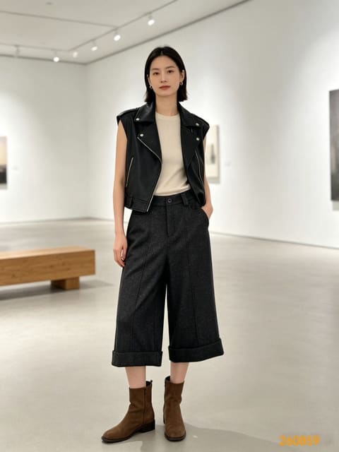 260859羊毛金丝阔腿女裤 第 4 张