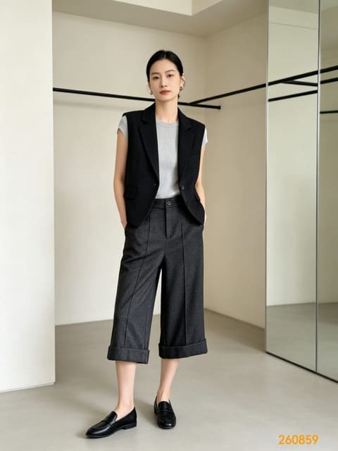 260859羊毛金丝阔腿女裤 第 5 张