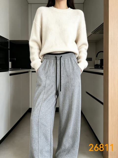 26811羊毛桑蚕丝阔腿女裤 第 4 张