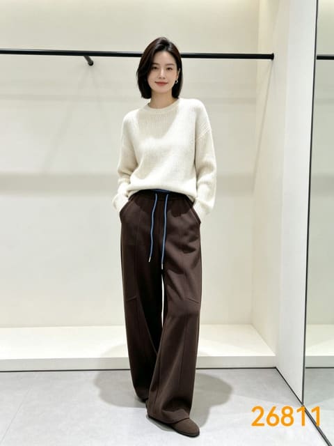 26811羊毛桑蚕丝阔腿女裤 第 8 张