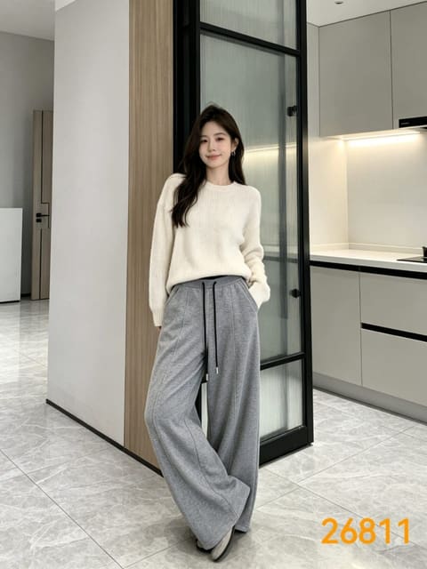 26811羊毛桑蚕丝阔腿女裤 第 5 张
