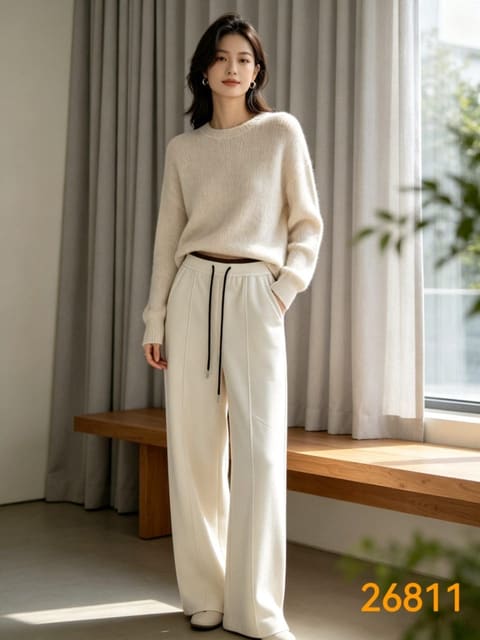 26811羊毛桑蚕丝阔腿女裤 第 2 张