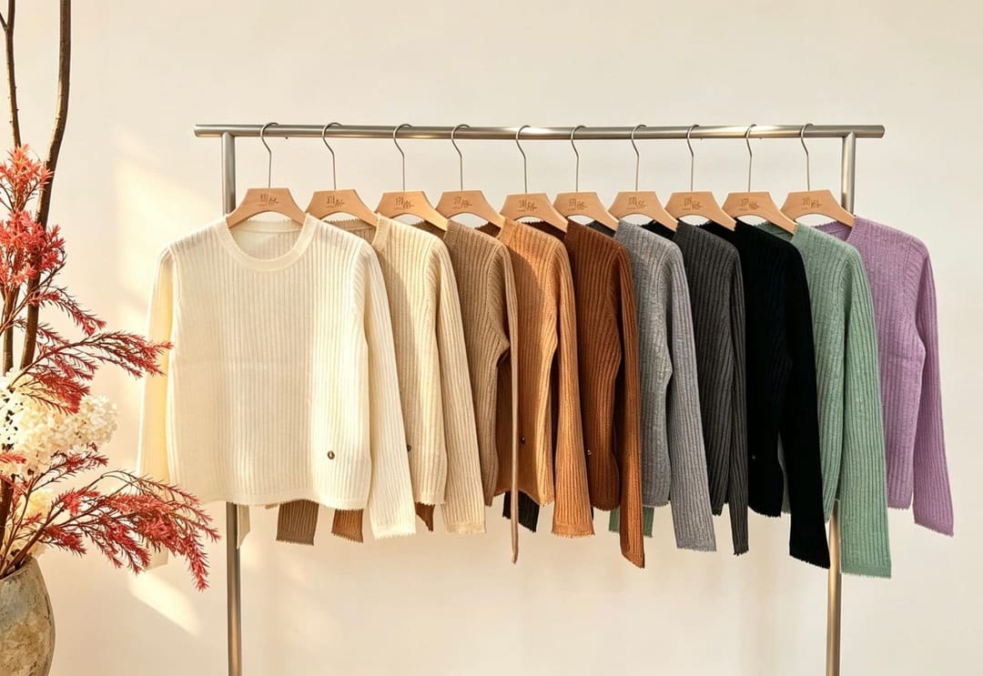 YG-692107 圆领竖坑条短款上衣