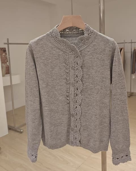 26585 30羊毛钩花针织小开衫 第 2 张