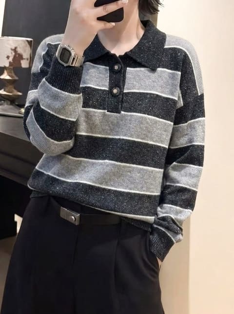 货号2626621 牦牛绒拼色翻领 第 4 张